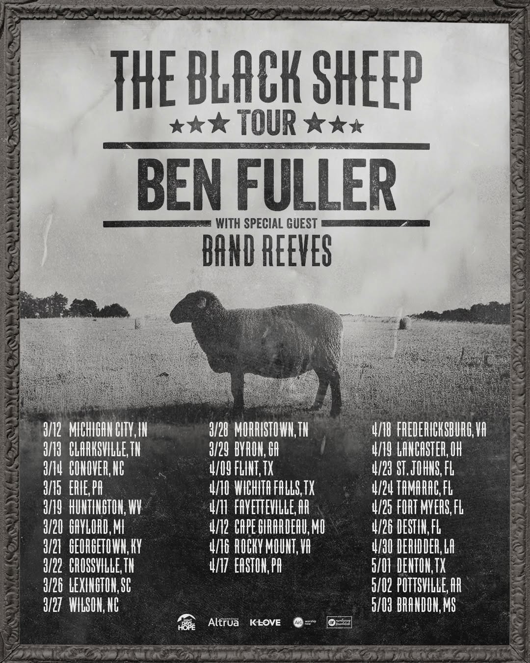 Ben Fuller The Black Sheep Tour Poster 2026